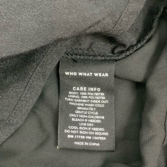 NWT Who What Wear Sequin Short Sleeve Sheer Top | Black | Women’s Size XS - Picture 10 of 11